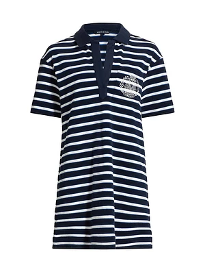 Terrence Cotton-Blend Stripe Polo Dress