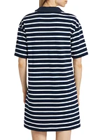 Terrence Cotton-Blend Stripe Polo Dress