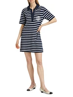 Terrence Cotton-Blend Stripe Polo Dress