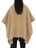 Check Cashmere Hooded Cape