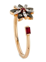 Apple Seed 14K Rose Gold, 0.13 TCW Diamond & Ruby Cuff Ring