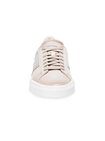 Double-Buckle Leather Sneakers