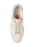 Double-Buckle Leather Sneakers