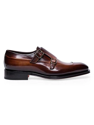 Carter Leather Monk-Strap Shoes