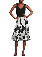 Cressida Floral-Applique Cotton Midi-Skirt