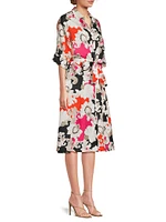 Cressida Belted Printed Silk Twill Shirtdress