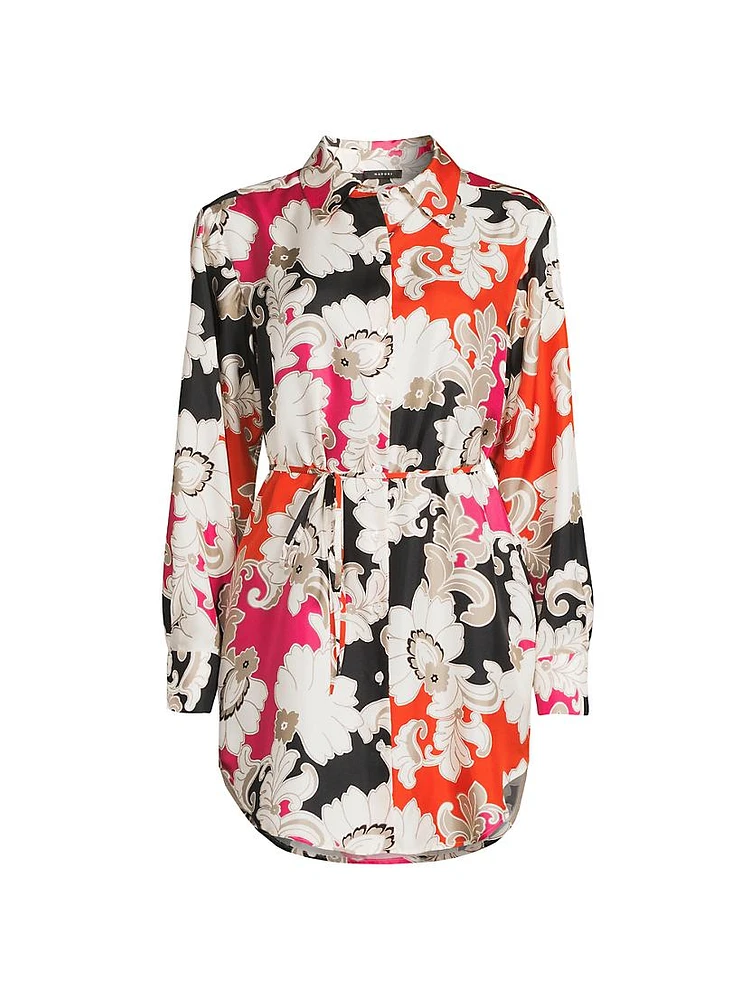 Cressida Printed Silk Twill Tunic Shirt