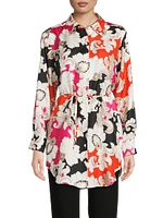 Cressida Printed Silk Twill Tunic Shirt