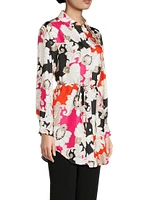 Cressida Printed Silk Twill Tunic Shirt