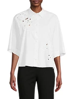 Embroidered Cotton Poplin Shirt