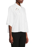 Embroidered Cotton Poplin Shirt