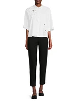 Embroidered Cotton Poplin Shirt