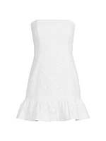 Adorie Eyelet Strapless Minidress