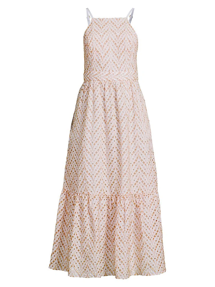 Charlese Eyelet Back Tie Maxi Dress