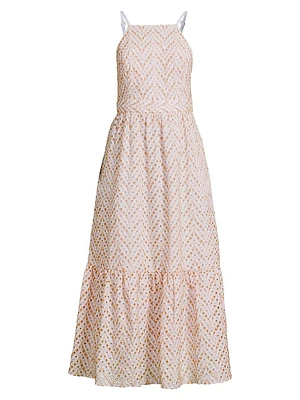 Charlese Eyelet Back Tie Maxi Dress