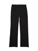 Girl's Ponte Stretch-Cotton Staight Pants