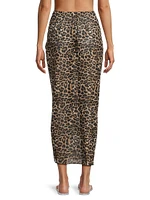 Lori Leopard Print Maxi Sarong Skirt