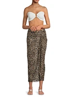 Lori Leopard Print Maxi Sarong Skirt