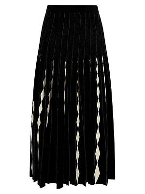 Cortes Pleated Diamond Maxi Skirt