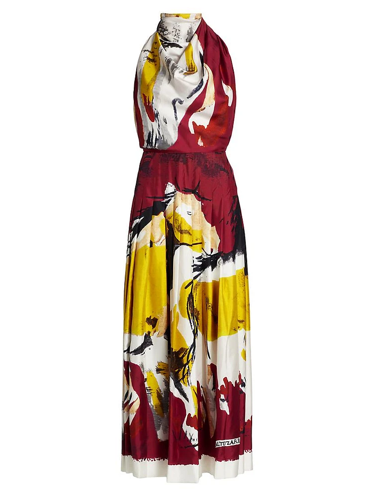 Carole Silk Abstract Maxi Dress