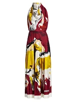 Carole Silk Abstract Maxi Dress