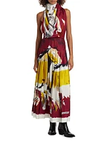 Carole Silk Abstract Maxi Dress