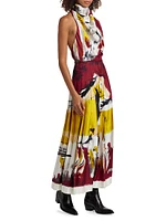 Carole Silk Abstract Maxi Dress