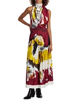 Carole Silk Abstract Maxi Dress