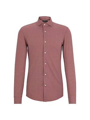 Slim-Fit Shirt Printed Performance-Stretch Fabric