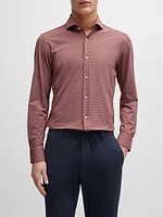 Slim-Fit Shirt Printed Performance-Stretch Fabric