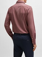 Slim-Fit Shirt Printed Performance-Stretch Fabric