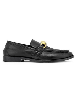 Astaire Knot-Embellished Leather Loafers