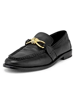 Astaire Knot-Embellished Leather Loafers