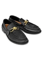 Astaire Knot-Embellished Leather Loafers