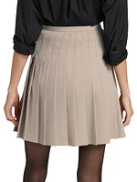 Vittoria Wool-Blend Pleated Wrap Miniskirt