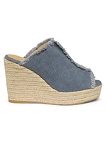 Fatima 95MM Canvas Wedge Espadrilles