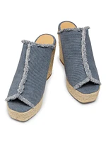 Fatima 95MM Canvas Wedge Espadrilles