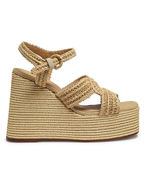 Fiodora Raffia Wedge Sandals