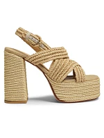 Fulvia 130MM Raffia Platform Sandals