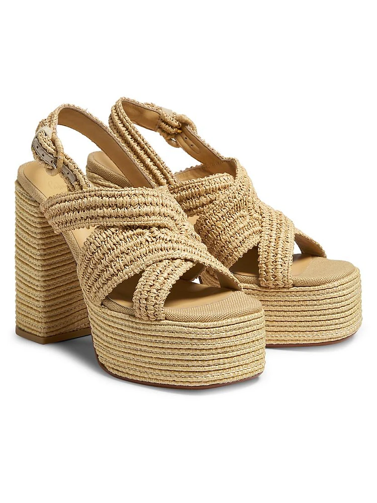 Fulvia 130MM Raffia Platform Sandals