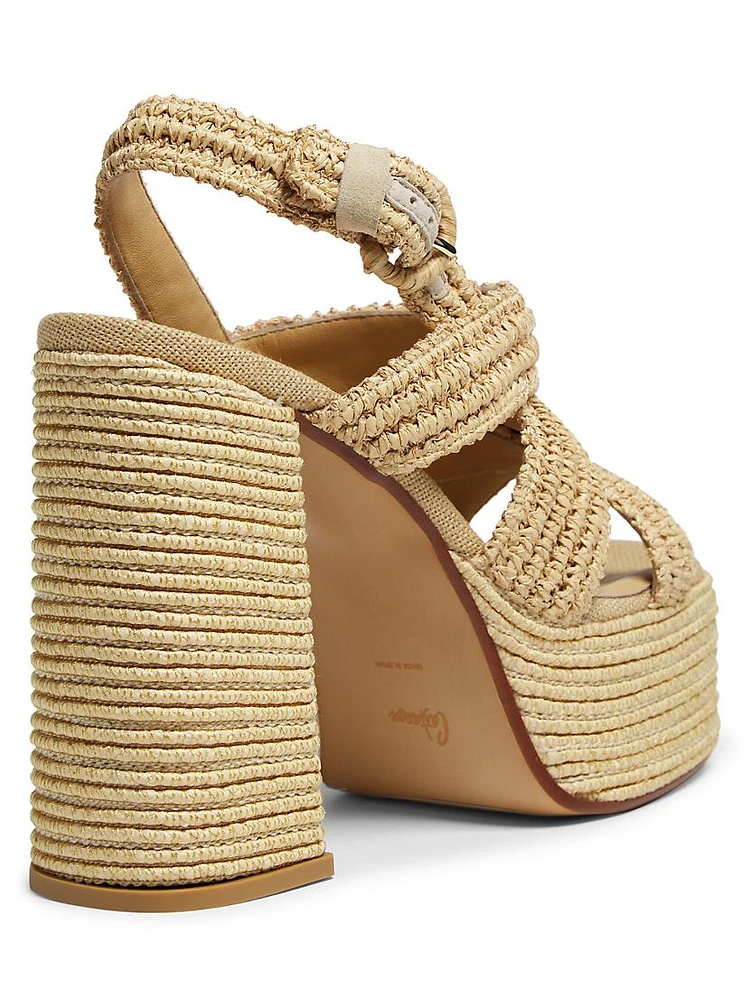 Fulvia 130MM Raffia Platform Sandals