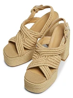 Fulvia 130MM Raffia Platform Sandals