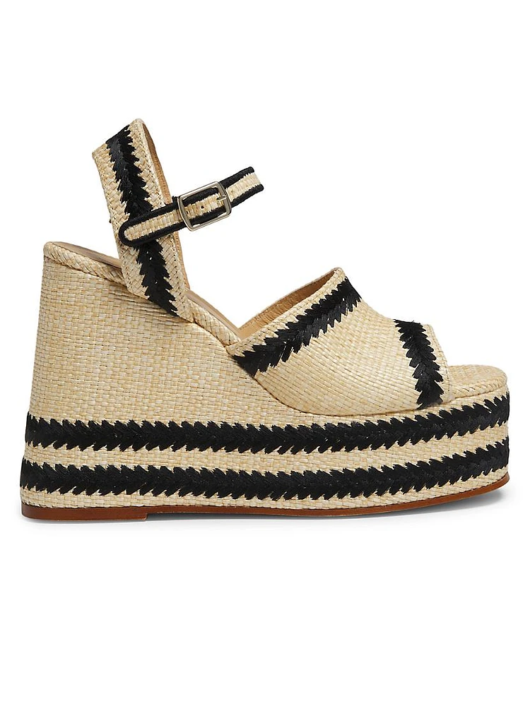 Fortuna Raffia Wedge Sandals