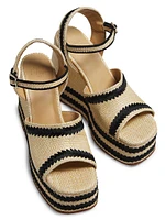 Fortuna Raffia Wedge Sandals