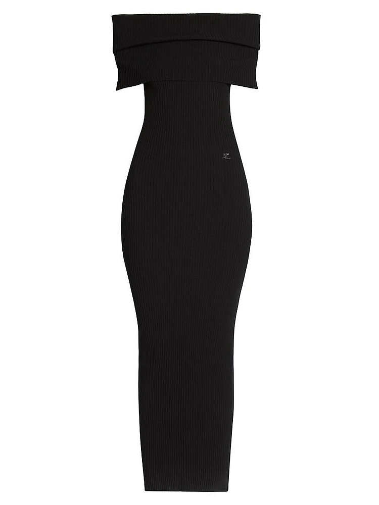 Twist Rib-Knit Maxi-Dress
