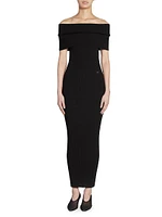 Twist Rib-Knit Maxi-Dress