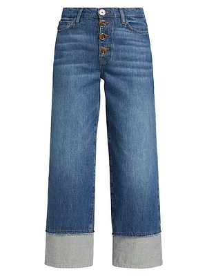 Simona Cuffed Straight-Leg Jeans