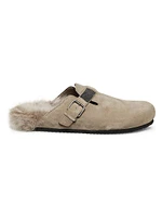 Shearling-Lined Leather Clogs