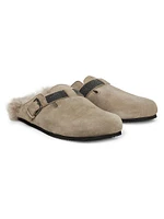 Shearling-Lined Leather Clogs