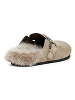 Shearling-Lined Leather Clogs